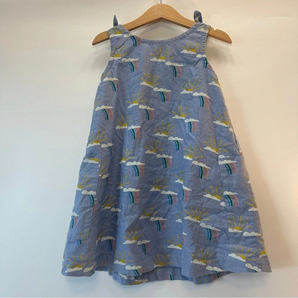 Hanna Andersson Rainbows Clouds and Sunshine Pillowcase Tie Tank Cotton Dress  5